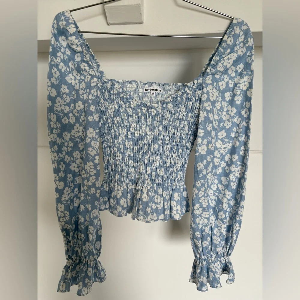 Reformation Cambria Linen Top in Sofie